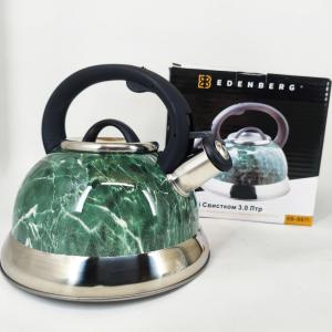 Чайник Edenberg EB-8871 із нержавіючої сталі зі свистком 3л Green