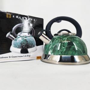 Чайник Edenberg EB-8871 із нержавіючої сталі зі свистком 3л Green