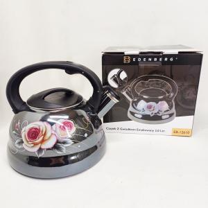Емальований чайник Edenberg EB-12610 зі свистком та антипригарним покриттям 3л Flowers