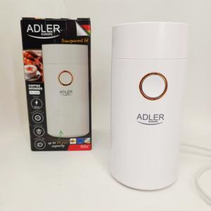 Кавомолка електрична Adler AD 4446-wg Біла 150 Вт кухонний міні подрібнювач для зерен кави