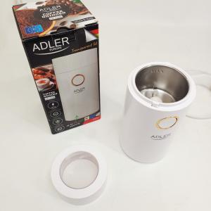Кавомолка електрична Adler AD 4446-wg Біла 150 Вт кухонний міні подрібнювач для зерен кави
