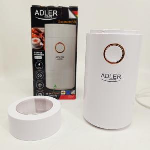 Кавомолка електрична Adler AD 4446-wg Біла 150 Вт кухонний міні подрібнювач для зерен кави