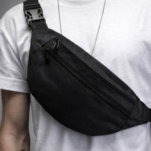 Чоловіча/жіноча бананка з Cordura 1000D, чорна, 3 відділення, водовідштовхувальна