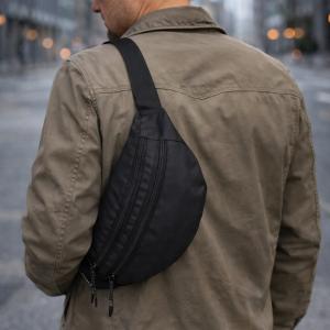 Чоловіча/жіноча бананка з Cordura 1000D, чорна, 3 відділення, водовідштовхувальна