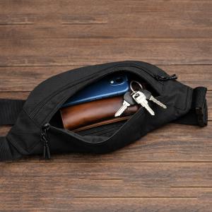 Чоловіча/жіноча бананка з Cordura 1000D, чорна, 3 відділення, водовідштовхувальна