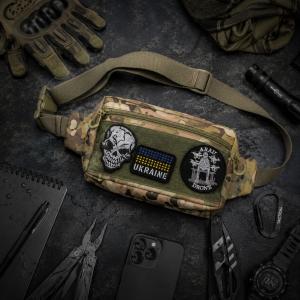 Тактична сумка-бананка Multicam для патчів і шевронів Cordura, поясна сумка унісекс 25×17×7 см