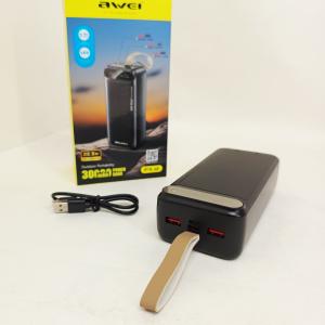 Зовнішній акумулятор Power bank Awei PA-12 30000mAh PD22,5W швидка зарядка