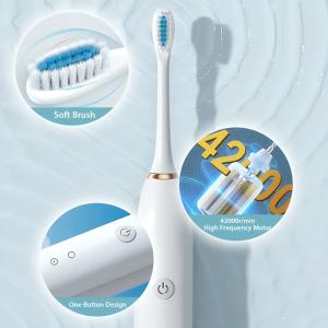 Ультразвукова зубна щітка на акумуляторі з 3 насадками та USB зарядкою White