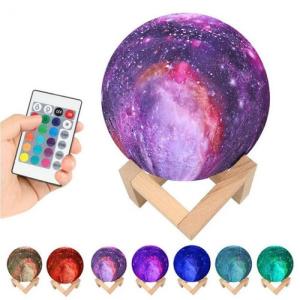 Настільний акумуляторний нічник світильник для дитячої Magic 3D COLOR Moon Light с пультом