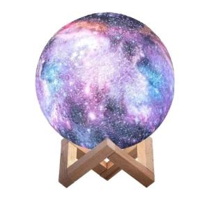Настільний акумуляторний нічник світильник для дитячої Magic 3D COLOR Moon Light с пультом
