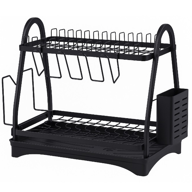 Сушарка для посуду Edenberg EB-17982 настільна 2 яруси 50х30х38см Black