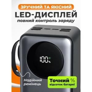 Універсальна мобільна батарея Power Bank King Power KPG-402X, 40000 mAh з швидкою зарядкою і кабелями