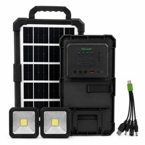 Портативна сонячна зарядна станція CCLAMP CL-083-38, 2400 mAh з LED-лампами / Автономне джерело живлення