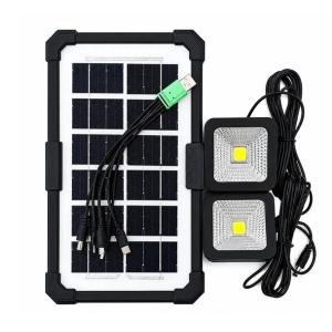 Портативна сонячна зарядна станція CCLAMP CL-083-38, 2400 mAh з LED-лампами / Автономне джерело живлення