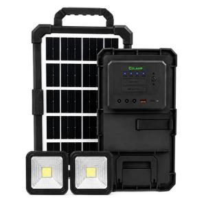 Портативна сонячна зарядна станція CCLAMP CL-083-38, 2400 mAh з LED-лампами / Автономне джерело живлення