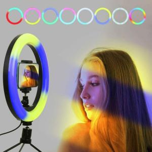 Кільцева світлодіодна лампа RGB LED RING MJ20 20 см із тримачем телефону