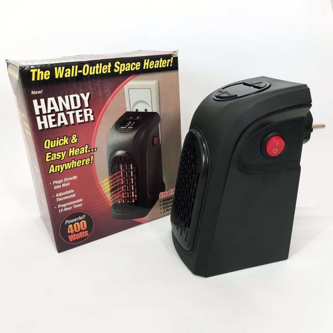 Портативний обігрівач Rovus Handy Heater Black 400 Вт, обігрівач дуйчик, побутовий тепловентилятор