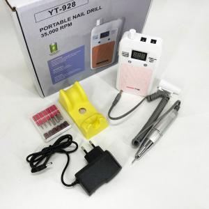 Портативний фрезер для нігтів Nail Drill YT-928 акумуляторний з індикатором заряду на 35000 оборотів White
