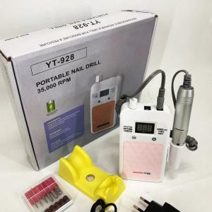 Портативний фрезер для нігтів Nail Drill YT-928 акумуляторний з індикатором заряду на 35000 оборотів White