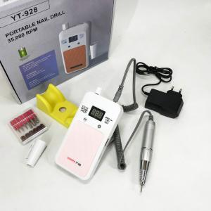 Портативний фрезер для нігтів Nail Drill YT-928 акумуляторний з індикатором заряду на 35000 оборотів White