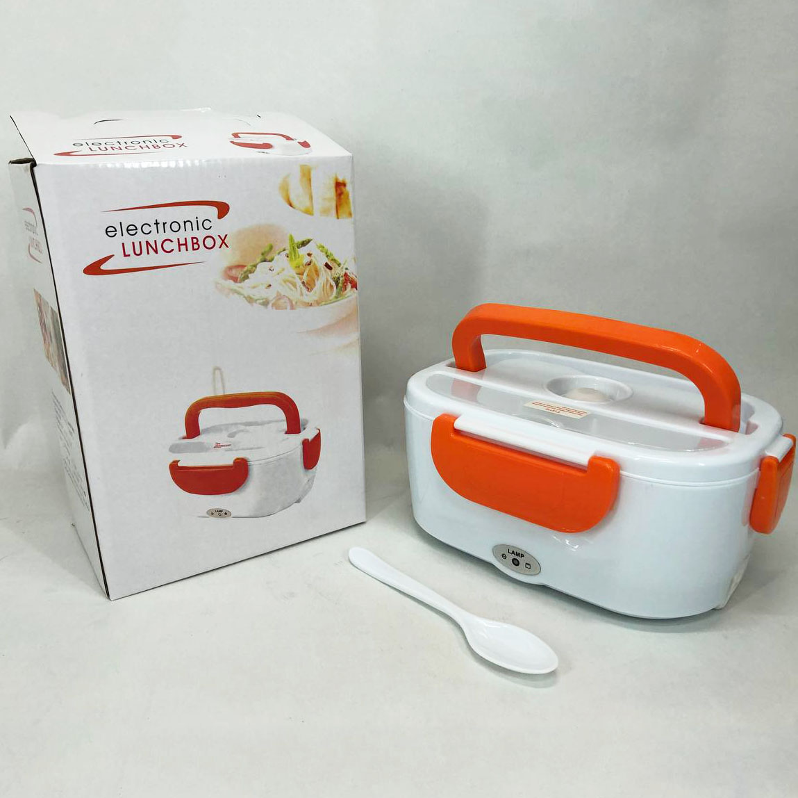 Ланч бокс електричний із підігрівом Lunch Heater 220V Pro, контейнер для їжі з відсіками Orange