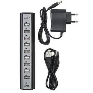 Розгалужувач USB HUB на 10 портів з активною зарядкою 220V, Розгалужувач юсб, Хаб для ноутбука