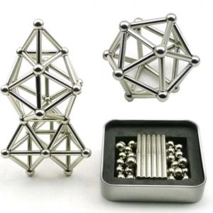 Магнітний конструктор Buckyballs n Buckybars, 64 деталі, магнітна іграшка неокуб, магнітний конструктор