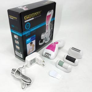Епілятор Gemei GM-7006 4в1 - Професійний бездротовий епілятор бритва з насадками триммер + пемза
