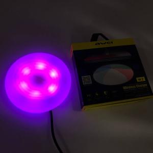 Бездротова зарядка з підсвічуванням 7 кольорів 10W 7 COLOR Awei W7 + WIRELESS CHARGE
