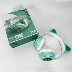 Бездротові навушники LED з котячими вушками CAT STN-28. Колір: зелений