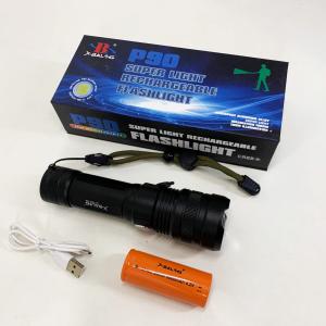 Ручний акумуляторний світлодіодний ліхтар Police X-Balog BL-1827-P90 переносний з USB заряджанням оптичним зумом і металевим корпусом + ремінець на руку