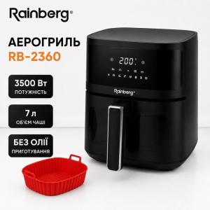Аерогриль Rainberg RB-2360 7 л потужністю 3500 Вт з сенсорним керуванням та LED-дисплеєм