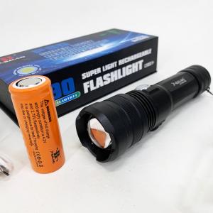 Ручний акумуляторний світлодіодний ліхтар Police X-Balog BL-1827-P90 переносний з USB заряджанням оптичним зумом і металевим корпусом + ремінець на руку