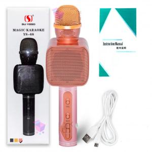 Караоке Мікрофон Magic Karaoke YS-68 Bluetooth Колонка 2в1 з голограмою LED Відлуння Мембраної Бездротової. Колір: рожевий