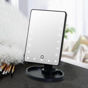 Дзеркало для макіяжу з 16 LED підсвічуванням Mirror White, Дзеркало зі світлом для макіяжу. Колір: чорний