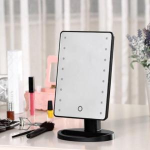 Дзеркало для макіяжу з 16 LED підсвічуванням Mirror White, Дзеркало зі світлом для макіяжу. Колір: чорний