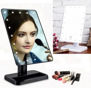 Дзеркало для макіяжу з 16 LED підсвічуванням Mirror White, Дзеркало зі світлом для макіяжу. Колір: чорний