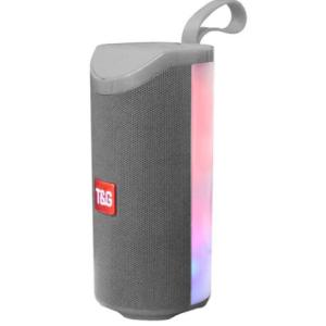 Портативна Bluetooth колонка TG-169 з різнокольоровим підсвічуванням FM-радіо 5Wx2. Колір: сірий