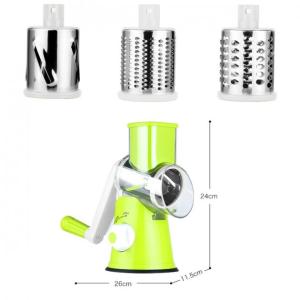 Овочерізка мультислайсер Tabletop Drum Grater Kitchen Master Терка для овочів та фруктів 3 насадки Green