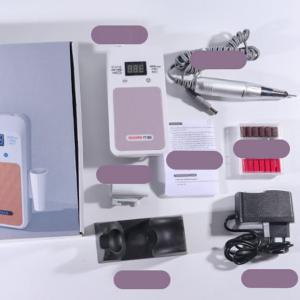 Портативний фрезер для нігтів Nail Drill YT-928 акумуляторний з індикатором заряду на 35 000 оборотів. Колір: сірий