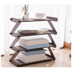 Полиця для взуття органайзер компактний стійка складана Shoe Rack YH 8802 4 полиці. Колір: коричневий