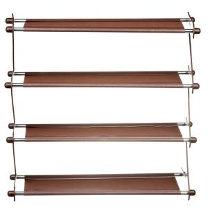 Полиця для взуття органайзер компактний стійка складана Shoe Rack YH 8802 4 полиці. Колір: коричневий