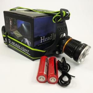 Налобний ліхтар Bailong BL-A7-P50, zoom, microUSB, 2х18650, 3 режими, надпотужний ліхтар налобний