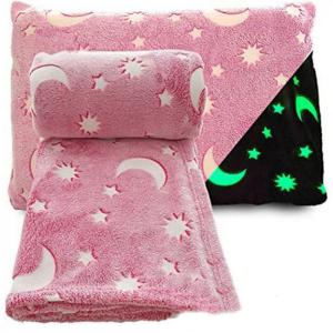 Плед, що світиться в темряві, плюшеве покривало Blanket kids Magic Star 150х100 см флісова ковдра Pink