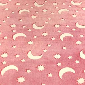 Плед, що світиться в темряві, плюшеве покривало Blanket kids Magic Star 150х100 см флісова ковдра Pink