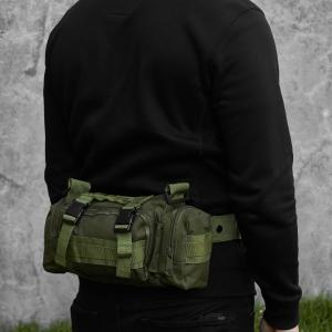 Сумка - підсумок тактична поясна Tactical військова, сумка нагрудна з ременем на плече 5 літрів кордура хакі