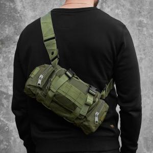 Сумка - підсумок тактична поясна Tactical військова, сумка нагрудна з ременем на плече 5 літрів кордура хакі