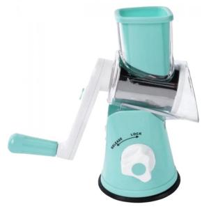 Овочерізка мультислайсер Tabletop Drum Grater Kitchen Master Терка для овочів та фруктів 3 насадки Blue