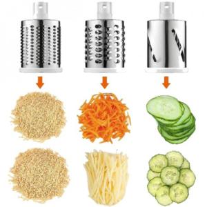 Овочерізка мультислайсер Tabletop Drum Grater Kitchen Master Терка для овочів та фруктів 3 насадки Blue