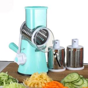 Овочерізка мультислайсер Tabletop Drum Grater Kitchen Master Терка для овочів та фруктів 3 насадки Blue